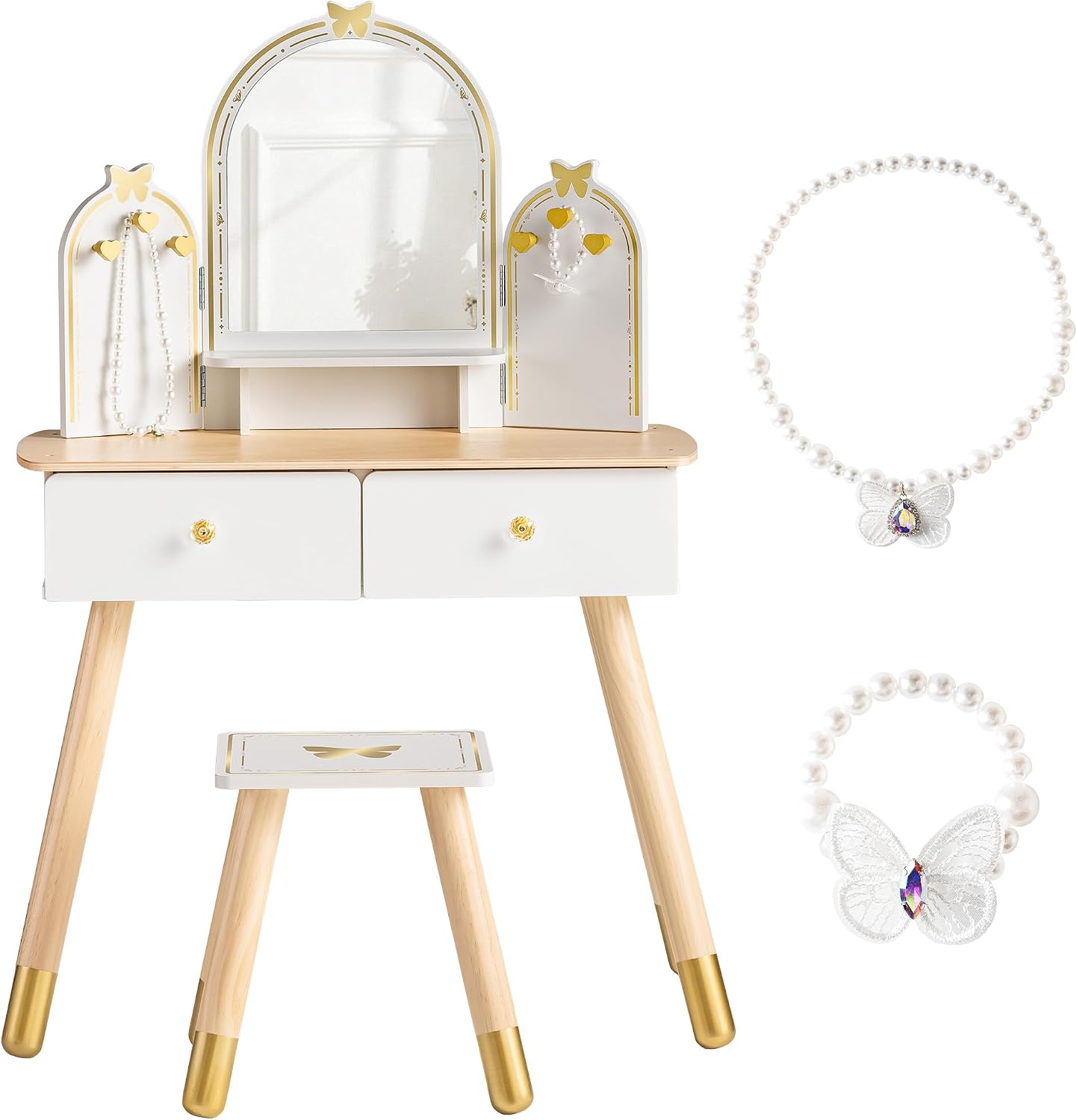 Desk Setup Small - ROBOTIME Set de tocador blanco para
