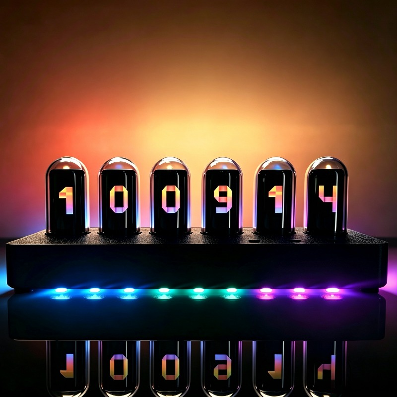 Desk Setup Artist - Relojes de Tubo Nixie Simulados por
