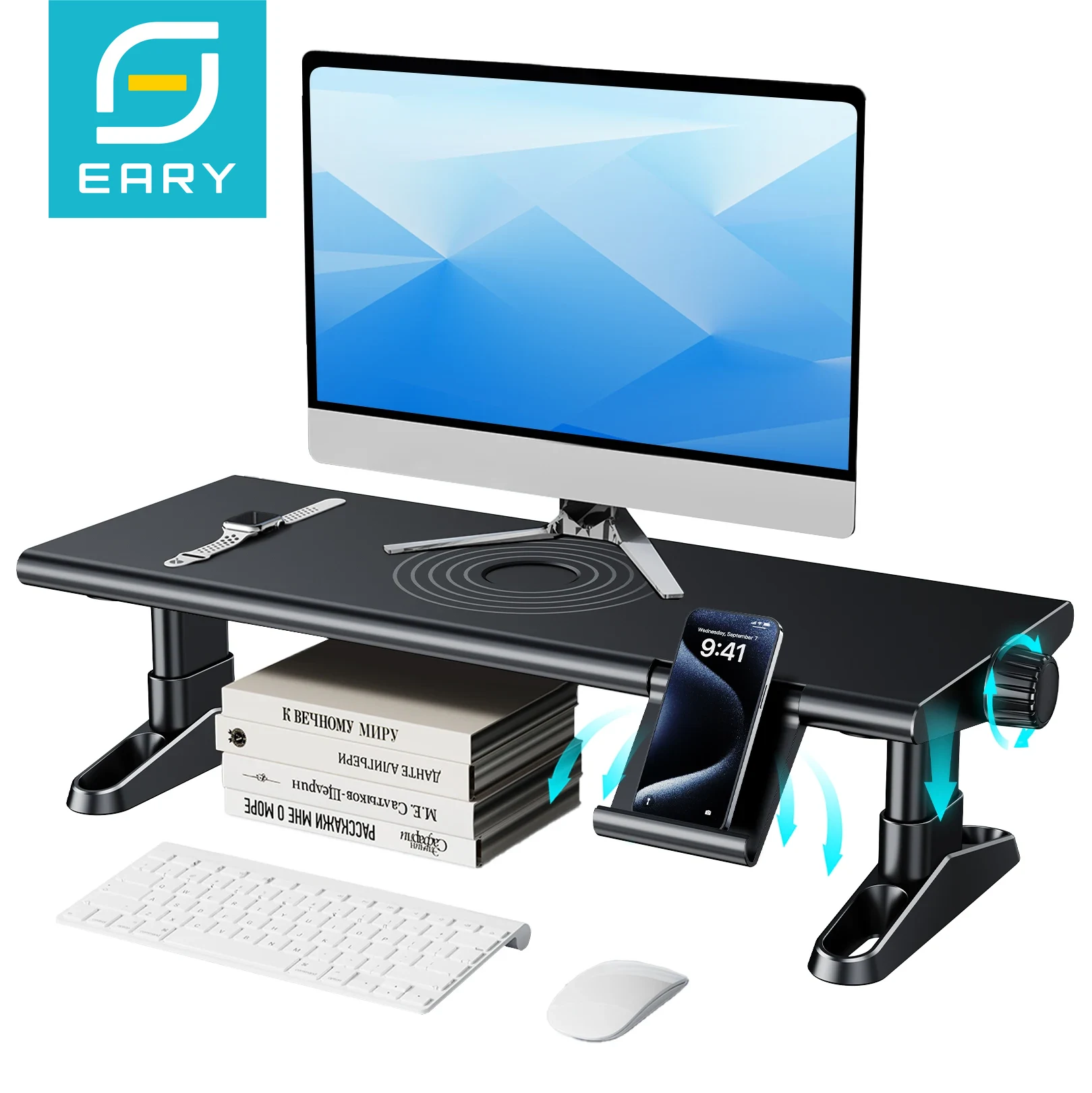 Desk Setup Computer - Eary-soporte para Monitor de ordenador, elevador