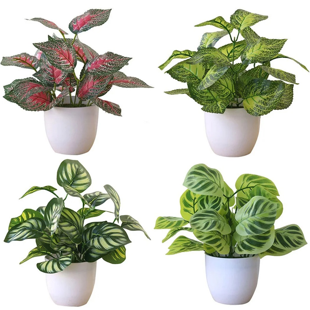 Desk Setup Plant - Maceta de follaje Artificial, bonsái para