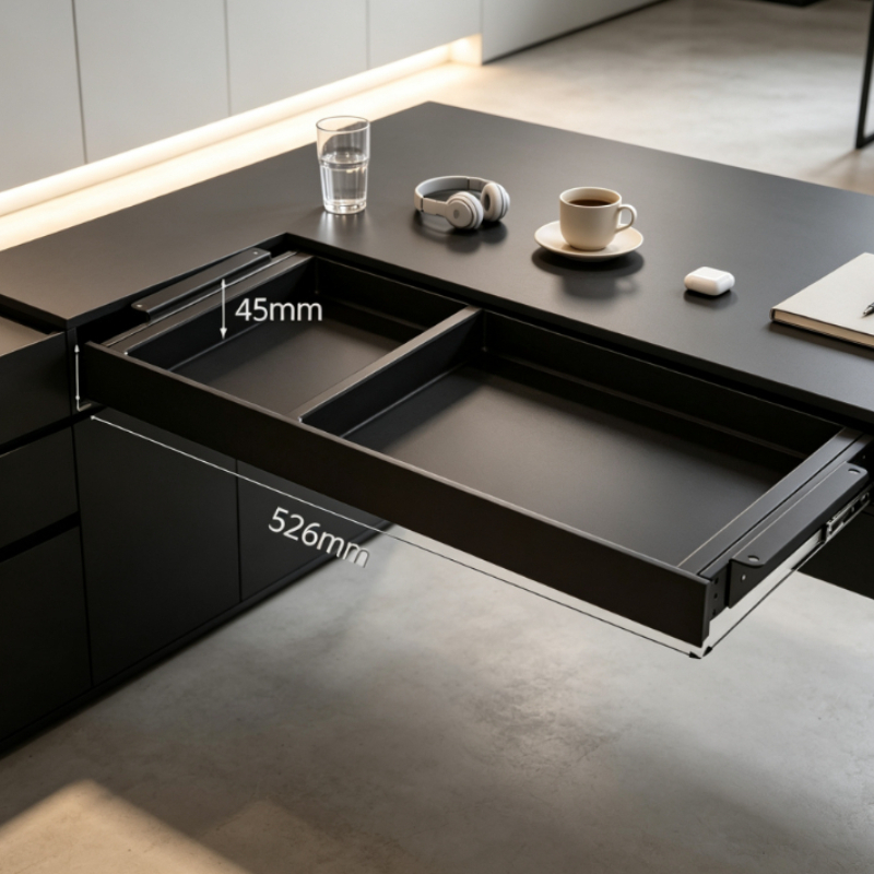 Desk Setup In Office - Bandeja de Almacenamiento Deslizable Premium para