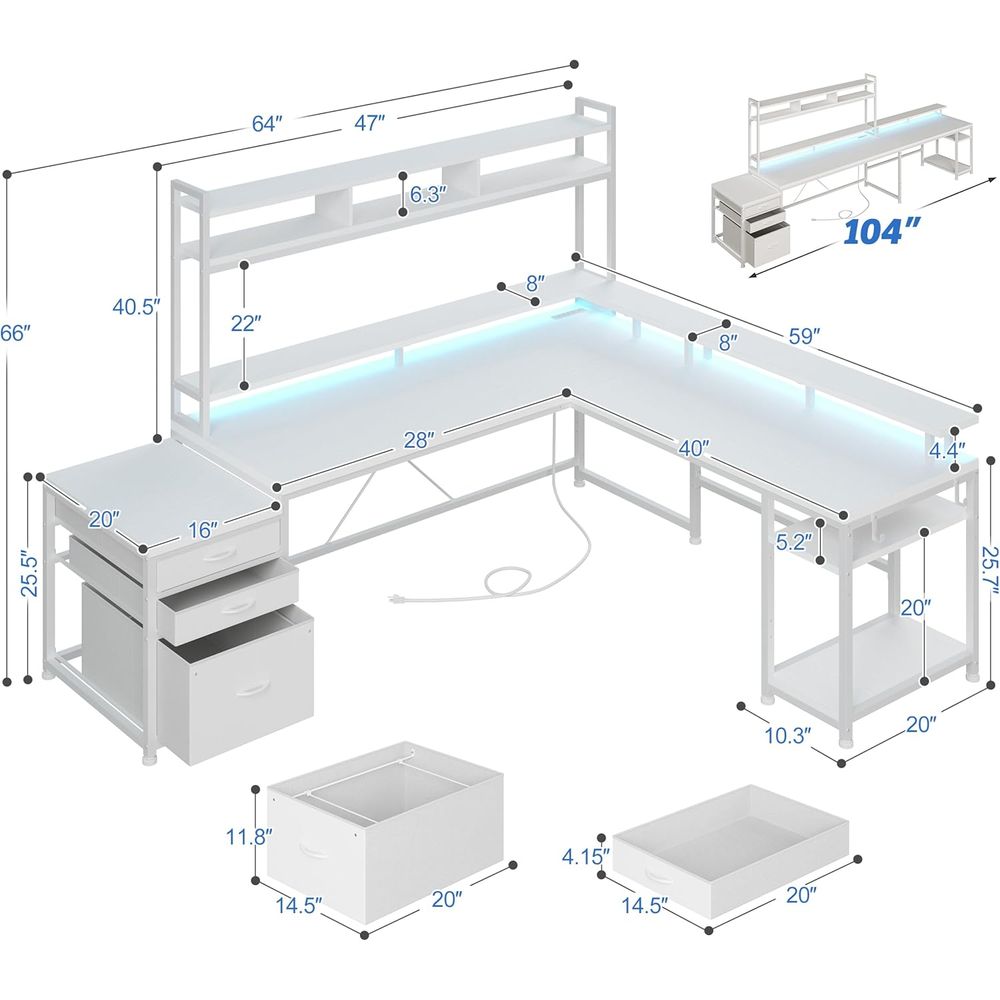 Escritorio en Forma de L de 10 - Desk Setup No Computer reseña y precio