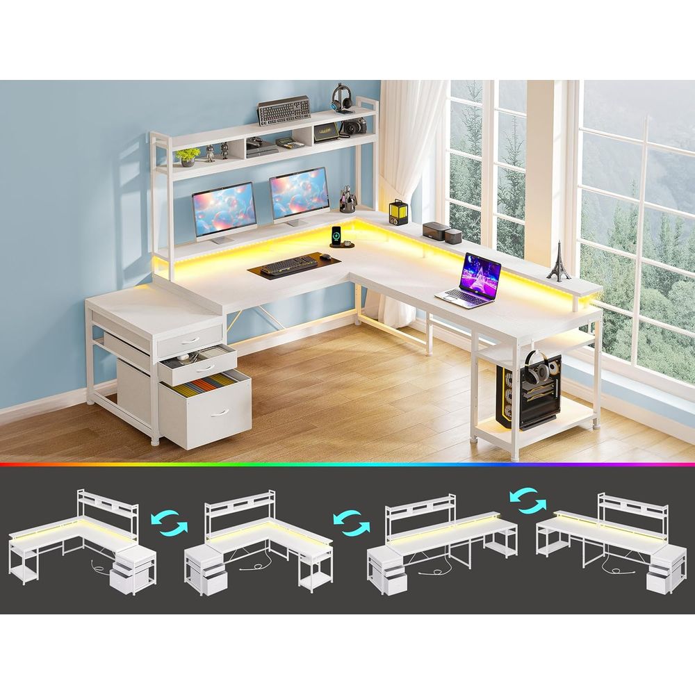 Escritorio en Forma de L de 10 - Desk Setup No Computer reseña y precio