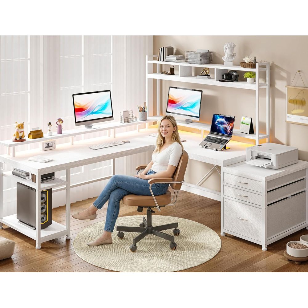 Escritorio en Forma de L de 10 - Desk Setup No Computer reseña y precio