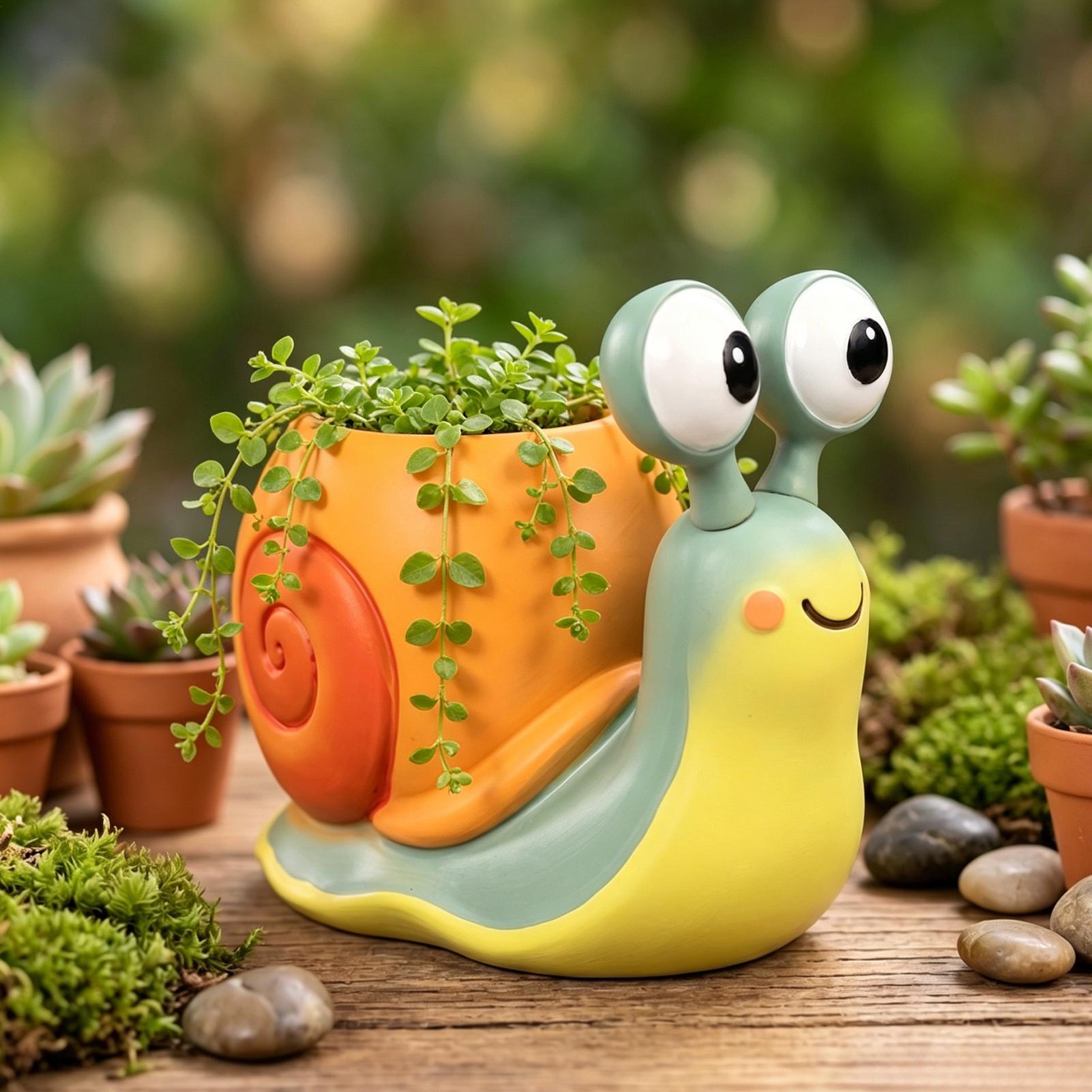 Maceta con forma de caracol, s - Desk Setup Plant reseña y precio