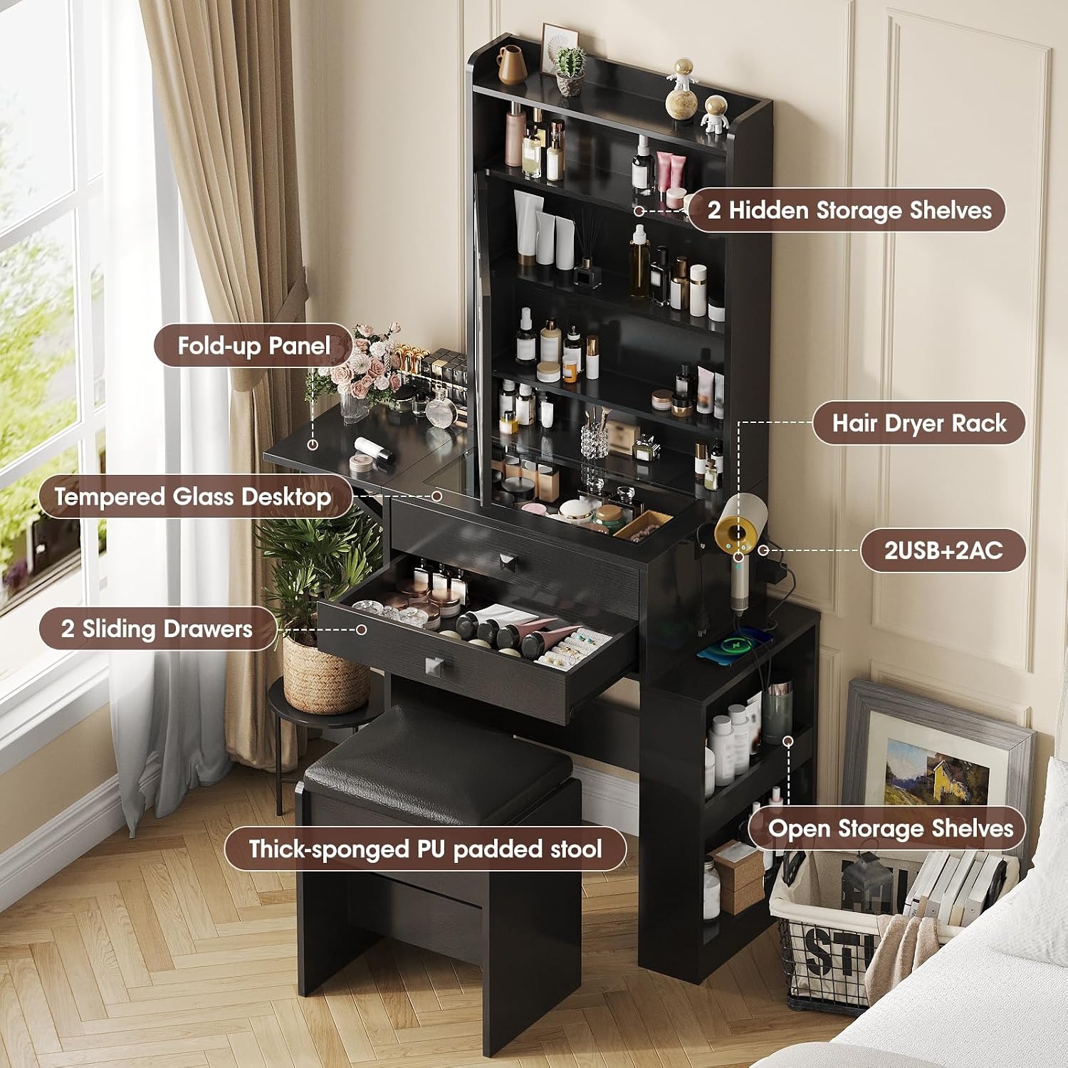 Pequeño tocador de maquillaje  - Desk Setup Small reseña y precio
