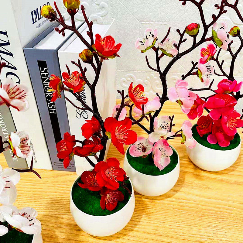 Simulación de ciruela, maceta, - Desk Setup Plant reseña y precio