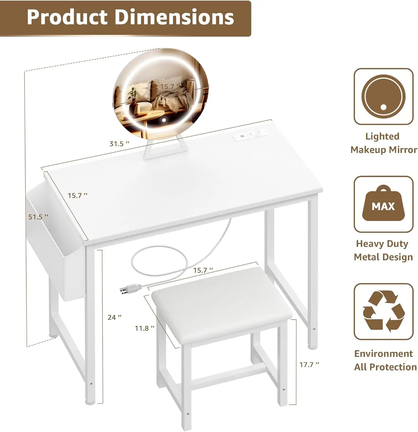 Juego de Tocadores de Maquilla - Desk Setup Small reseña y precio
