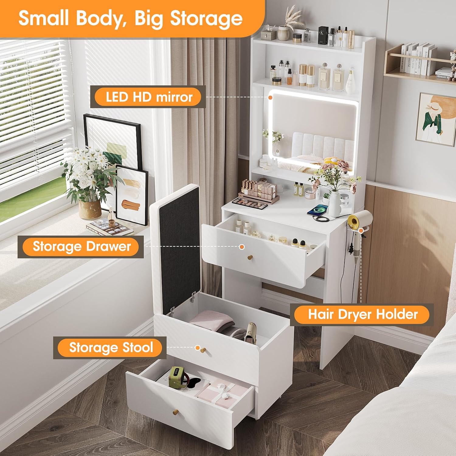 Tocador de Maquillaje con Espe - Desk Setup Small reseña y precio
