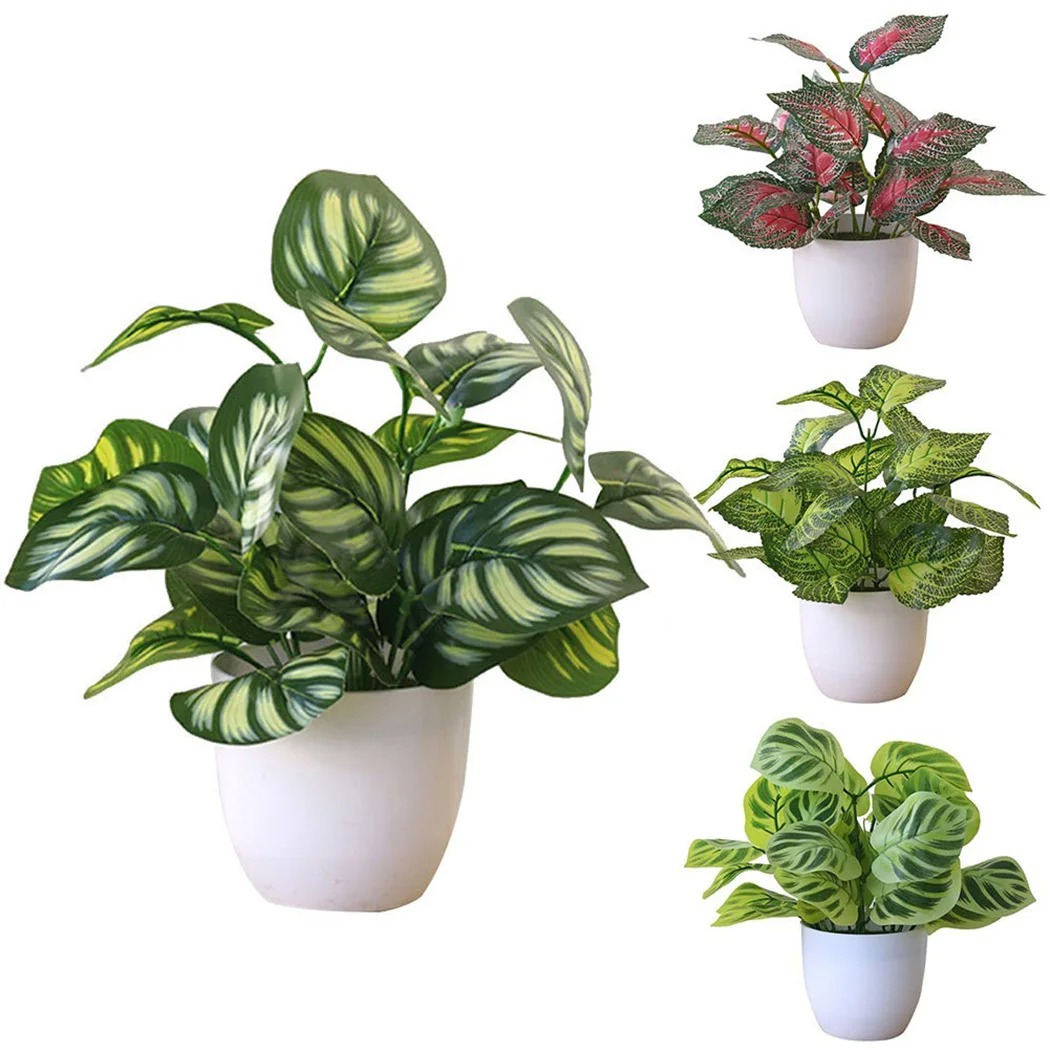 Maceta de follaje Artificial,  - Desk Setup Plant reseña y precio