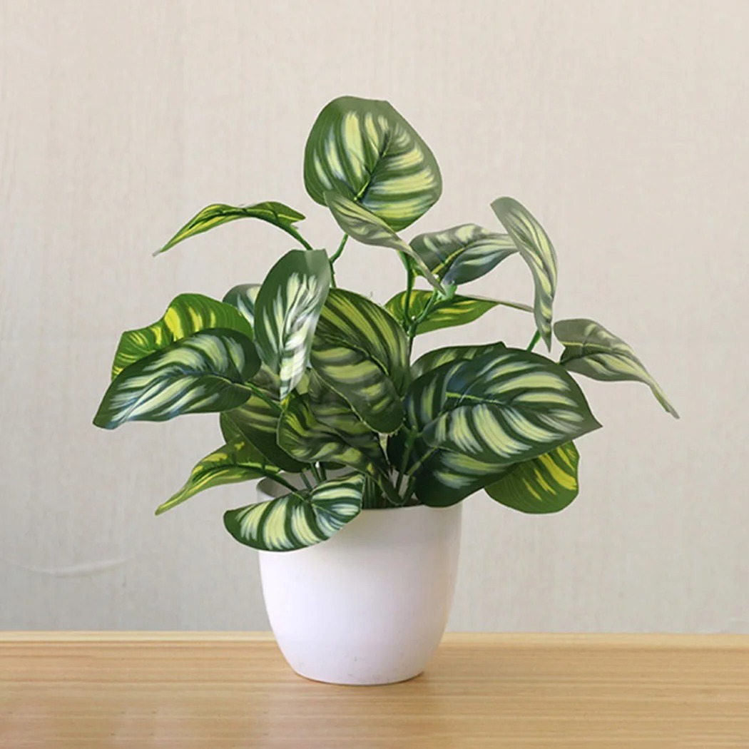 Maceta de follaje Artificial,  - Desk Setup Plant reseña y precio