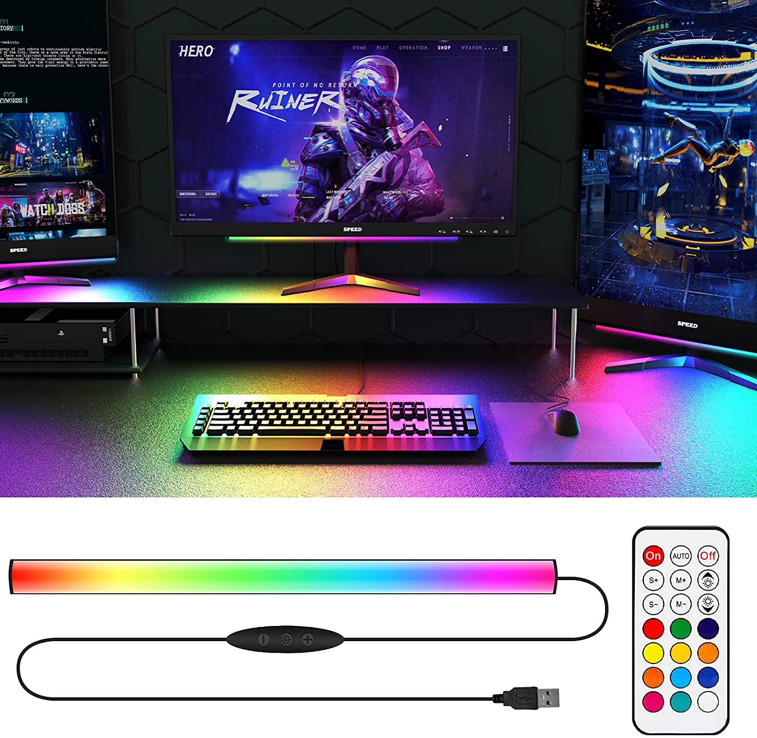 Barra de luz para debajo del M - Desk Setup No Monitor reseña y precio